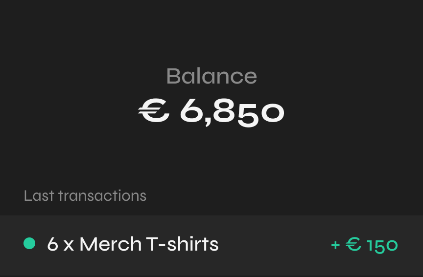 Wallet balance screen
