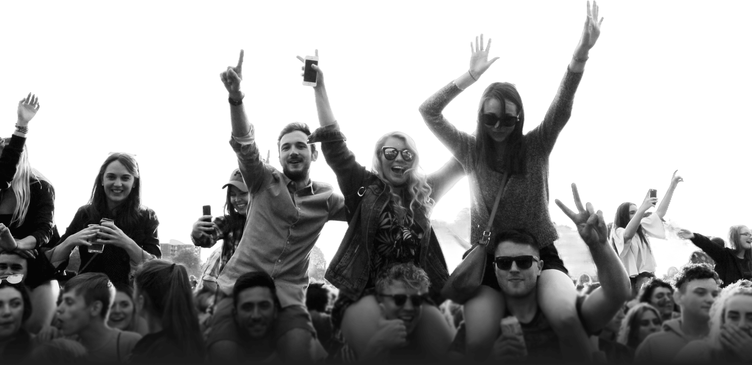 Festival fans cheering