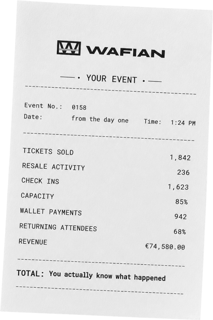 Printed Wafian receipt