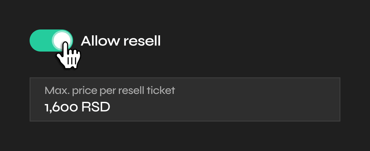 Resale toggle interface