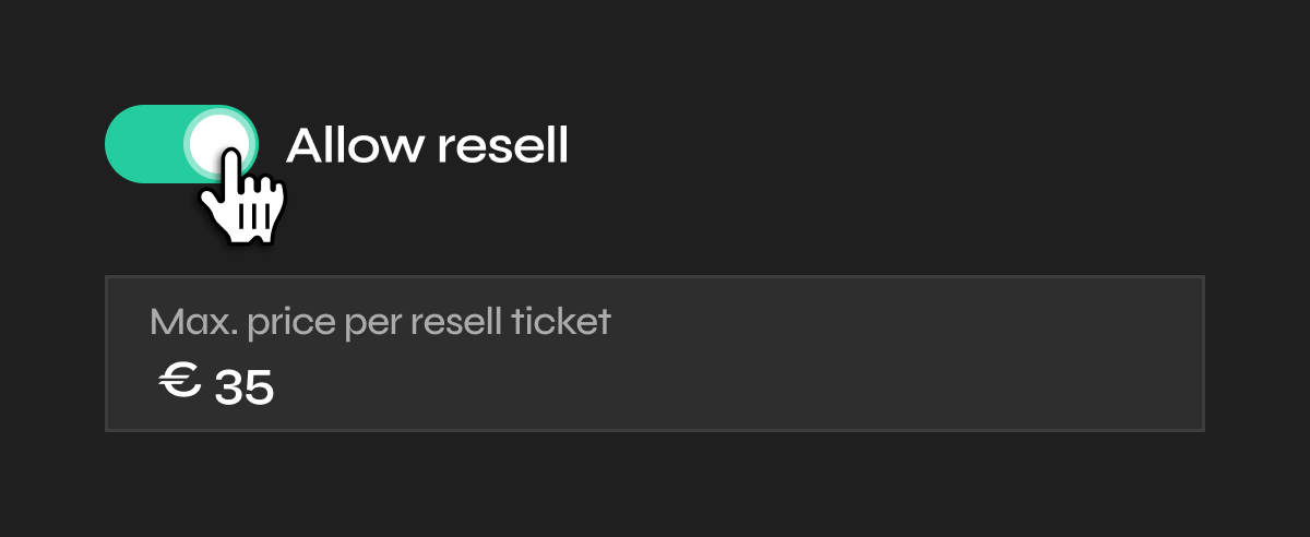 Resale toggle interface