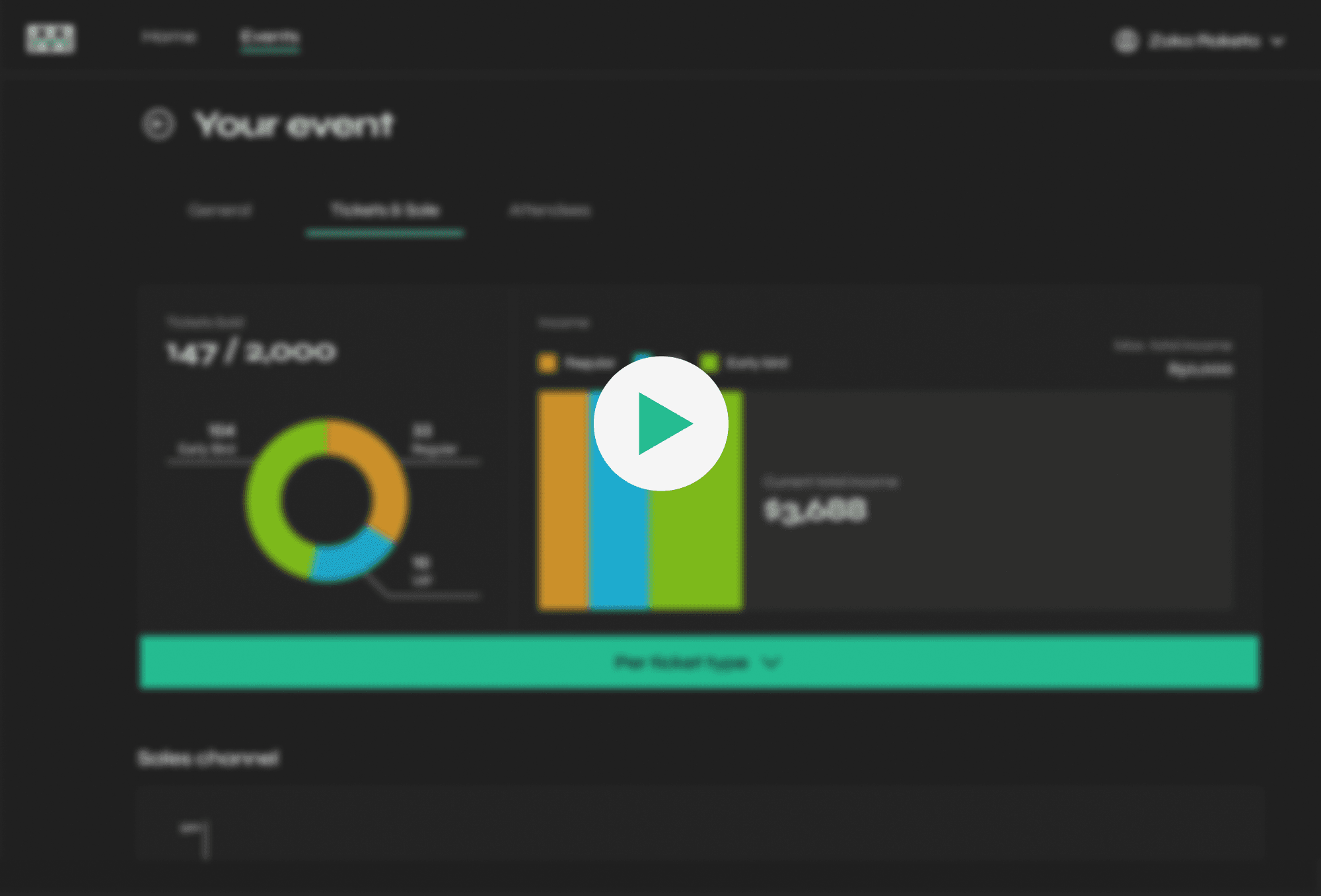 Ticketing dashboard