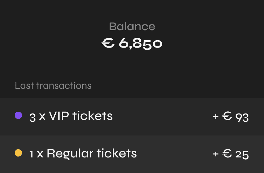 Wallet balance screen